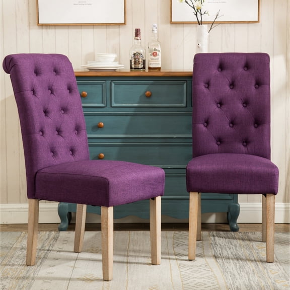 Purple Solid Wood Dining Chairs / Beautify Your Dining Area