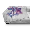 thumbnail image 3 of Bear Soft Flannel Fleece Throw Blanket, Abstract Silhouette with Swirls Color Splashes Fantasy Display, Cozy Plush for Indoor and Outdoor Use, 70" x 90", Pale Pink Blue Purple, by Ambesonne, 3 of 6