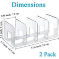 thumbnail image 2 of shiyou-Acrylic File Holder, Clear File Sorter Desk File Organizer, Sturdy Desktop File Folder Organizer Rack for Envelopes Mail Letter Paper Notebook Electronics Office Supplies (4 Sections, 2 Pack), 2 of 4