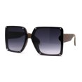 thumbnail image 1 of SA106 Classy 90s Designer Butterfly Metal Stud Plastic Chic Sunglasses Tan Smoke, 1 of 4