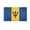 Barbados 3x5 ft Polyester Flag, variant on AGAS Small Barbados 4x6 inch Flag mounted onto 11 inch Plastic Pole Polyester Fabric Stitched Edges Barbados Hand Held Mini Small Stick Flags