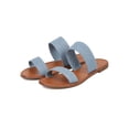 thumbnail image 5 of New Women Breckelles Kylee-16 Denim Open Toe Double Band Flat Sandal, 5 of 5