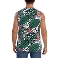 thumbnail image 4 of Balery Tropical Leaves Men's Sleeveless Muscle Shirts Workout Tank Top, Moisture Wicking, Odor Protection-Small, 4 of 8