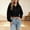 Black, variant on YWMJI Zip Up Cropped Hoodie Sweatshirts for Women Lightweight Fleece Jackets Long Sleeve Casual Fashion Layer Track Jackets Oversized Drop Shoulder Sweatshirts Comfy Workout Clothes Black L