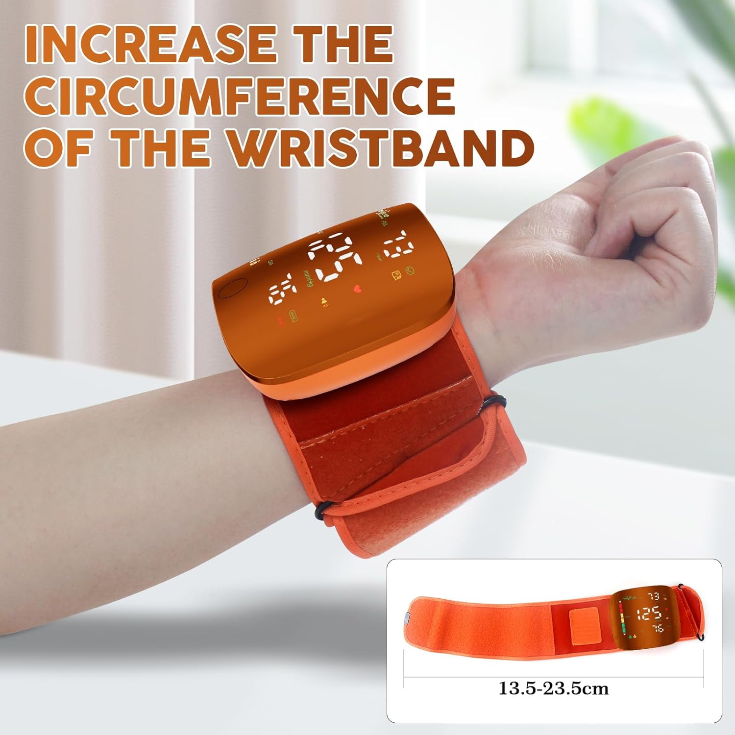 SUWU Wrist Blood Pressure Monitor with LED Touch Screen -Adjustable Wrist Blood Pressure Rechargeable Wrist BP Monitor with 99x2 Reading Memory and Carrying Case