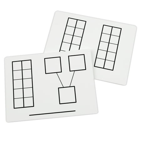 Didax Write-On/Wipe-Off Ten-Frame Mats, Set of 10