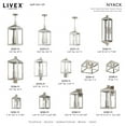 thumbnail image 4 of 20593-91 Livex Lighting Nyack - 3 Light Outdoor Pendant Lantern in Mid Century Modern Style - 8.25 Inches wide by 18.5 Inches high-Brushed Nickel, 4 of 13