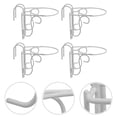 thumbnail image 2 of MasteelfCA 4PCS Flower Pot Hanging Rack Railing Hanging Flower Pot Stand Orchid Pot Rack, 2 of 7