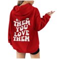 thumbnail image 2 of Vedolay Women 2023 Sweatshirt Hoodies for Women 2023 Oversized Long Sleeve Shirts Pullover Crewneck Sweatshirts Casual Tops,Red S, 2 of 4