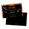 Colorful Bats Personalized Halloween Party Invitations
