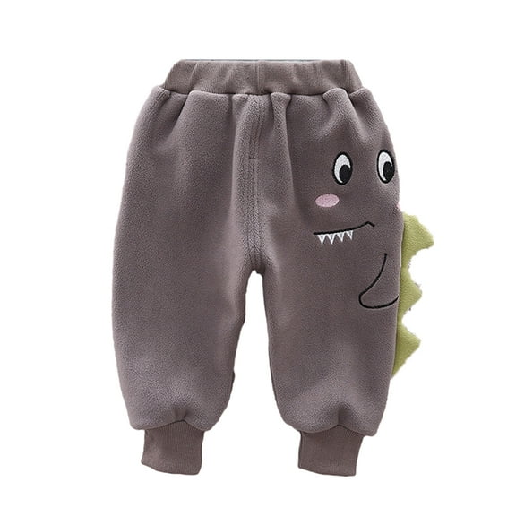 WOLLED Infant Boy Dinosaur Sweatpants Cute Elastic Dinosaur Cotton Pants One-Piece Fleece Sweatpants for Toddler 5 Months to 6 Years