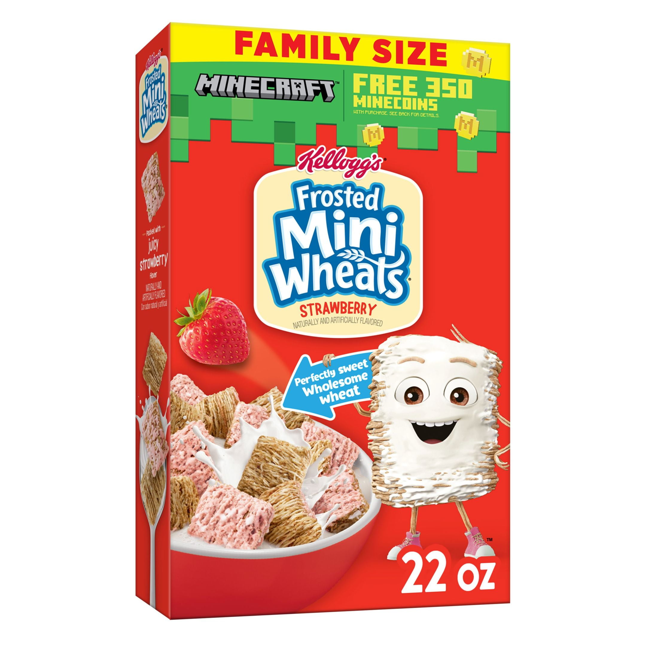 (2 pack) Kellogg's Frosted MiniWheats Strawberry Cold Breakfast Cereal
