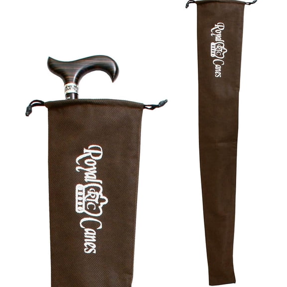 Royal RC Brown Cloth Drawstring Cane Bag – Elegant Gift Wrap & Storage for Walking Canes up to 36” – Fits Most Canes for Men and Women, Stylish Protection for Walking Sticks