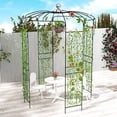 thumbnail image 2 of Moccha Birdcage Shape Gazebo, 9.4' H x 6.8' W Pergola Pavilion Arbor for Climbing , French Style Arch Trellis with 8 Ground Stakes, Outdoor Metal Garden Arch for Wedding Party Decoration, Black, 2 of 9