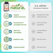 Why Not Natural 5-in-1 Organic Ceylon Cinnamon, Garlic, Berberine Capsules, 120 Count