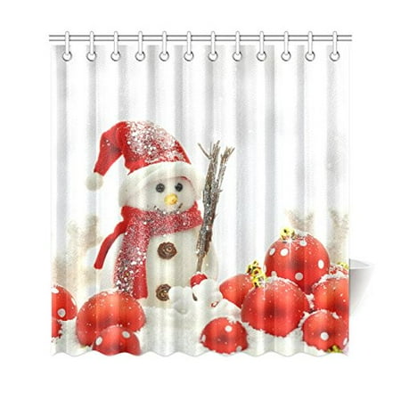 Gckg Winter Season Shower Curtain Christmas Snowman