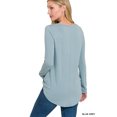 thumbnail image 3 of Zenana Women's Relaxed Fit Long Sleeve Round Neck & Hem Jersey Tee Shirt Top, 3 of 5