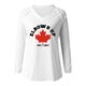 thumbnail image 3 of MHFRRA Camiseta de Manga Larga con Cuello En V y Estampado de La Bandera de Canadá para Mujer Blanco, 3 of 3