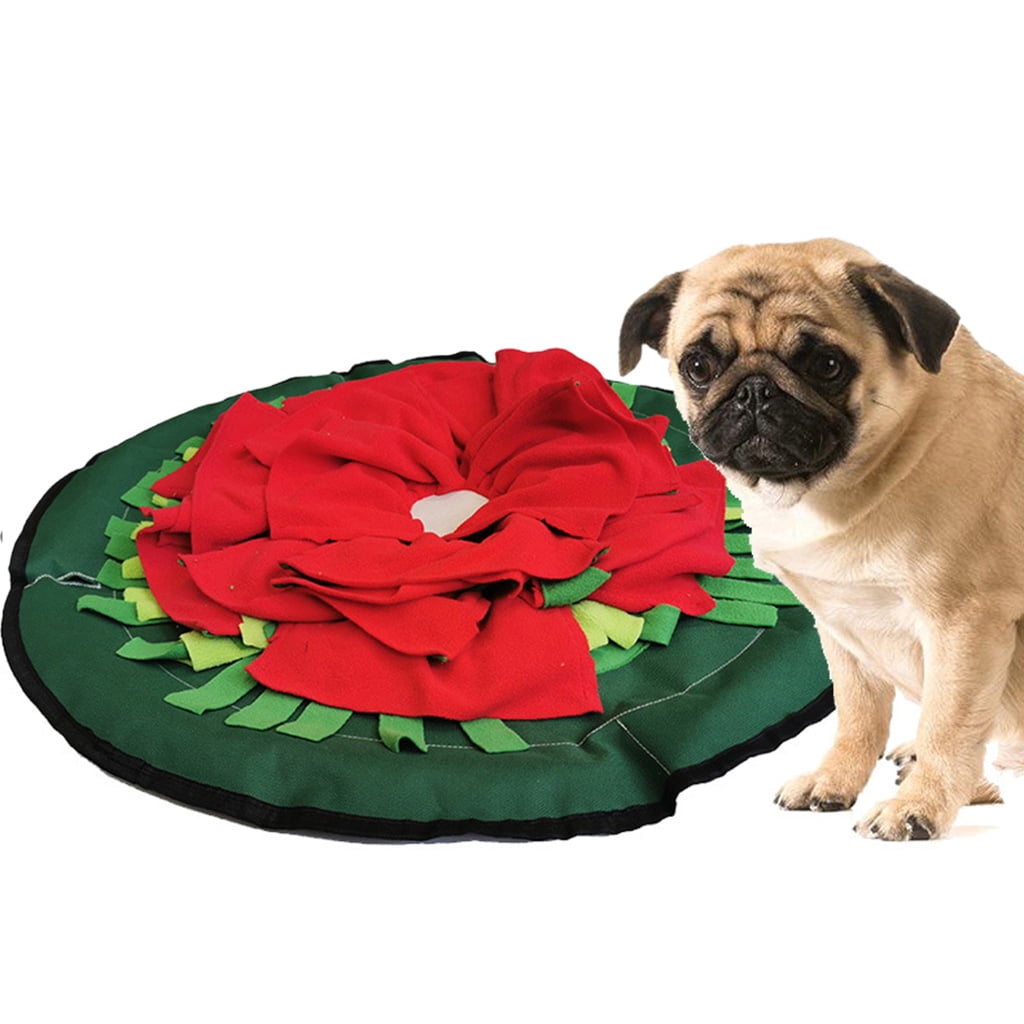 ZPAQI Dog Snuffle Plush Toy Dispensing Flower for Dogs Interactive Stuffed Chew Toy