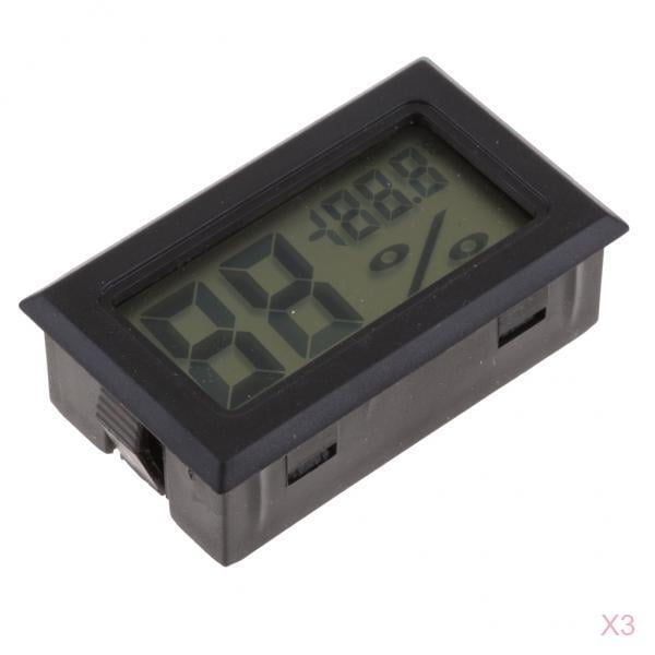 3x Weiß Rund Form Digital Temperature Feuchtigkeit Meter Thermometer Hygrometer 
