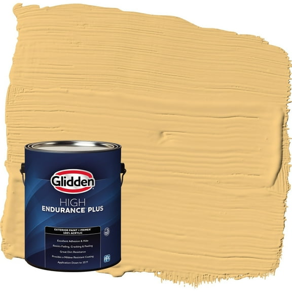 Glidden HEP Gold Buff / Yellow Semi-Gloss Exterior Paint with Primer, 1 Gallon