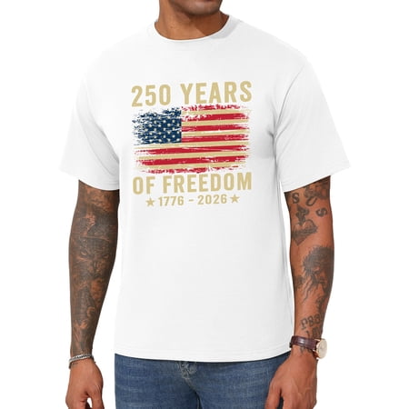 HAOMEILI 250 Anniversary USA Shirt 1776-2026 250th Birthday Patriotic American Flag T-Shirt