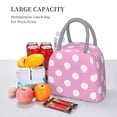 thumbnail image 4 of Japuie Pink And White Polka Dot Print Insulated Lunch Bag,Lunch Box for Women Men,Large Capacity Lunch Tote Bag,Lunch Container for Office Work Picnic Beach or Travel, 4 of 7