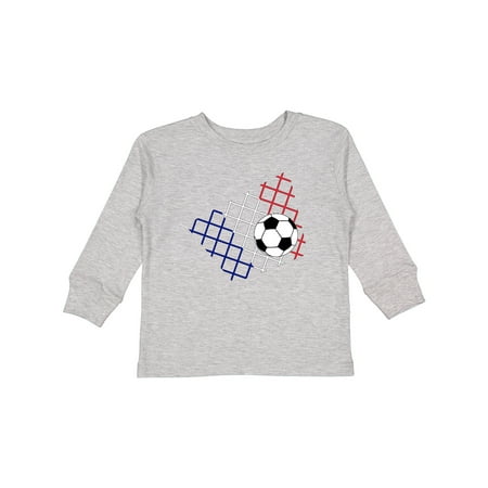 

Inktastic Soccer Ball Net with French Flag Colors Gift Toddler Boy or Toddler Girl Long Sleeve T-Shirt