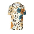 thumbnail image 3 of BRGZLK Women's Sleeved Shirt Fashion Casual Loose Short Print Button Down Business Casual Top Lightweight Summer V Neck Work Blouse, 3 of 6