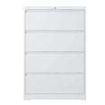 thumbnail image 3 of Pouseayar 4 Drawers Lateral Metal File Cabinet with Lock for Legal/Letter/A4/F4 Size White, 3 of 10