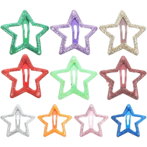 10pcs Star Snap Hair Clips Star Hair Clips Hair Barrettes Girls Snap Clips Metal Barrettes