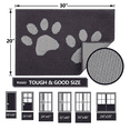 thumbnail image 2 of Smiry Dog Door Mats for Muddy Shoes and Paws, Non Slip Low-Profile Washable Indoor Doormats, Absorbent Dirt Trapper Entryway Rugs, 30"x20", Dark Grey, 2 of 9