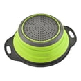thumbnail image 2 of Juego plegable de 2 uds, colador plegable redondo de silicona con asas de plástico, colador de cocina de agujero grande ecológico, 2 of 5