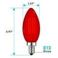thumbnail image 6 of Luxrite E12 LED Filament Red Light Bulbs, 4.5W=40W, Colored Glass Candelabra Bulb, UL, E12, Decoration, Party 6 Pack, 6 of 7