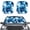 Blue and White Fluid Art Pattern, variant on Uourmeti Marble Pattern Windshield Sunshades Anti Dirty Polyester Keeps Your Vehicle Cool 25.5" x 28.5" Car Sun Shade Windshield 2 Piece