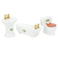 thumbnail image 4 of 1/24 Dollhouse Bathtub, Exquisite Design Concise Structure Excellent Workmanship Dollhouse Bathroom Set, For Kids Children White,Four Leaf Clover,Rose, 4 of 8