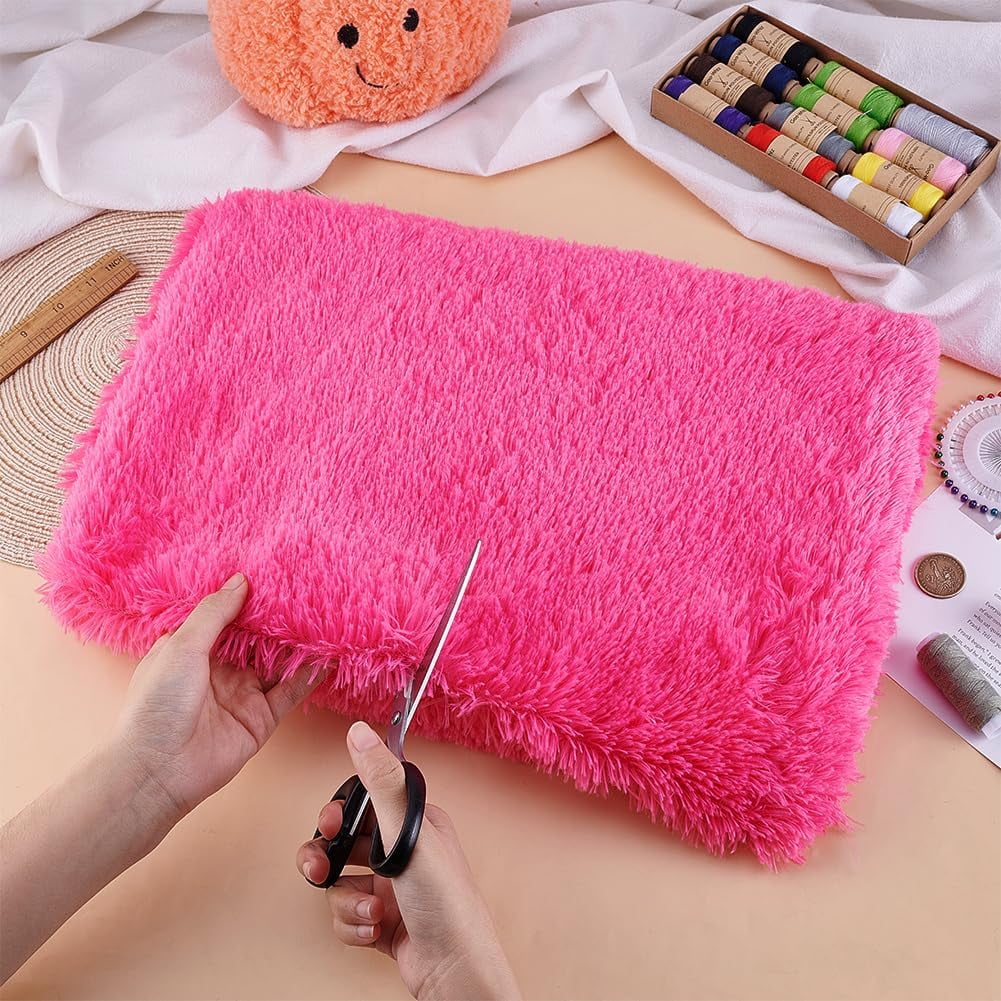 1 Yardx61 Inch Pink Fur Fabric Plush Fabric Wide Sewing Craft Fur Fuzzy Fabric Fluffy Fur Fabric for DIY Crafts Christmas Winter Costume Cosplay Gnome Pillow Rug Decor 3/4 inch Pile