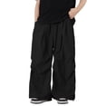 thumbnail image 2 of Angala Toddler Boys Outdoor Pants Wide Leg With Pockets Fall Casual Boys Baggy Trousers Size 4-5 Years Black, 2 of 5