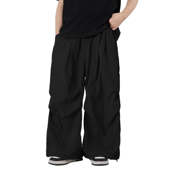 Kiijoy Toddler Boys Wide Leg Pants Casual Lightweight Elastic Waist Baggy Trousers, Sizes 4-5T