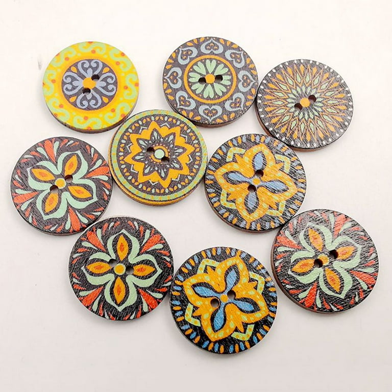 100pcs Mixed Buttons in Large Size Buttons Embellishment for Crafts Yellow Series