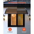 thumbnail image 3 of Brown 38x40 in Polycarbonate Door Canopy for Front Entrance Exterior Awning with Drainage ABS Bracket Rain Snow Sun Protection Overhang for Porch Patio, 3 of 12