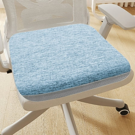 13.4 Inch Non-Slip Dining Chair Cushion | Linen Cover with High-Density Foam | Removable & Washable | Ideal for Kitchen Office Car | Light Gray & Sky Blue Styles | 1 Piece