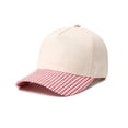 thumbnail image 4 of GIJNRIUIUA Two Tone Gingham Brim Baseball Cap for Women, Solid Crown Plaid Curved Bill Hat, Adjustable Vintage Casual Outdoor Sun Baseball Cap, Red, 4 of 4