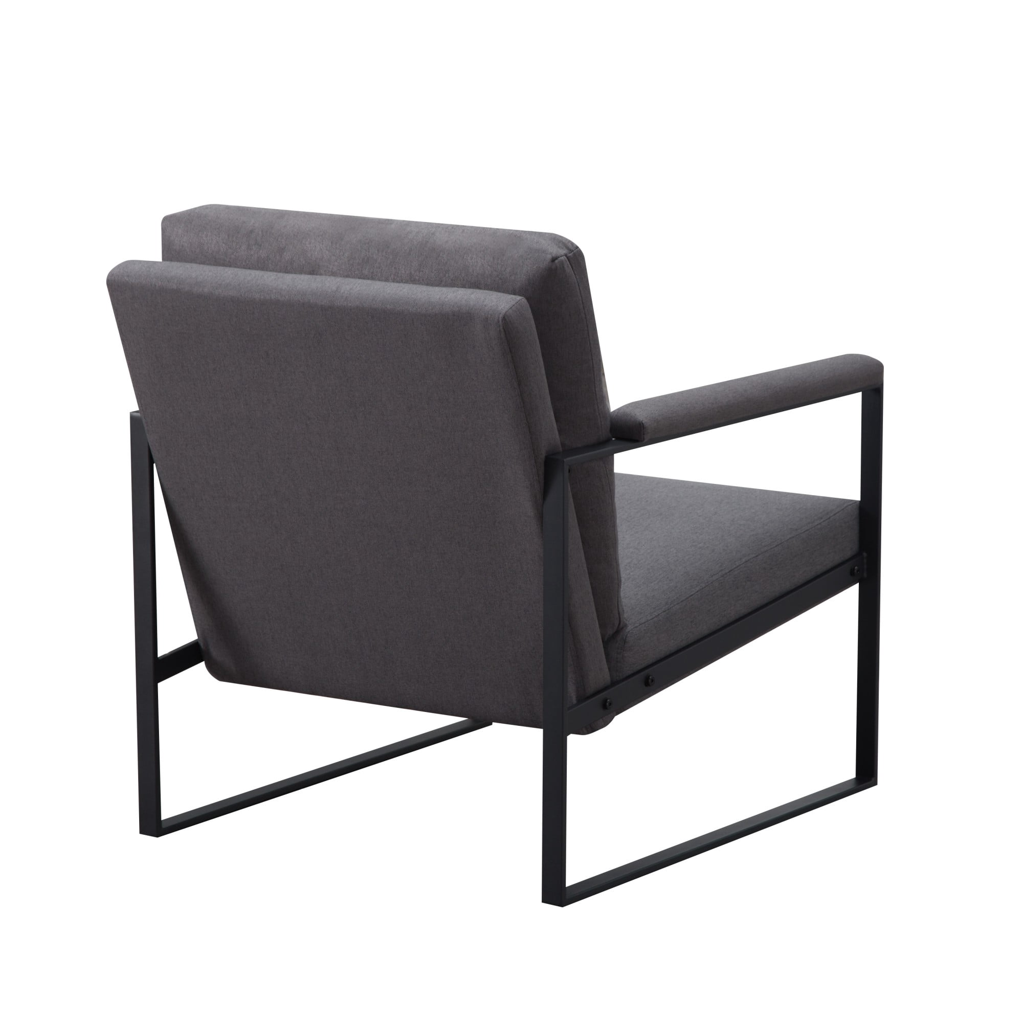 Gewnee 26.8”Metal Frame Accent Armchair,Single Sofa Chair with Scratch-Resistant Foot Pads & Detachable Washable Backrest,Suitable for Study Rooms and Bedrooms.(Dark Grey)