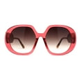 thumbnail image 2 of Womens Minimally Mod Simple Plastic Large Round Fashion Sunglasses Pink Tortoise Smoke, 2 of 4