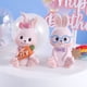 thumbnail image 5 of BRIGHTFUFU 2 piezas de figuras en miniatura Figuras de conejo falso decoración de pastel de pastel de conejito, 5 of 7