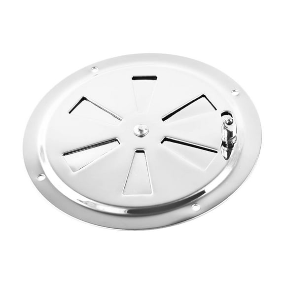 MARINE CITY 304 Stainless Steel Round Louver Vent Cover - Cabin Ventilation Plate Butterfly Air Vent Grill Plate with Side Knob 5 Inches Diameter - Ideal for Marines, Ships and Yachts