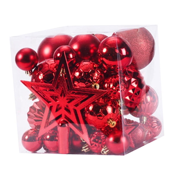 Bolas de Navidad Adornos Colgantes Adornos decorativos Colgantes de Navidad inastillable para el hogar Interior Exterior Guirnalda , Rojo Macarena bolas colgantes