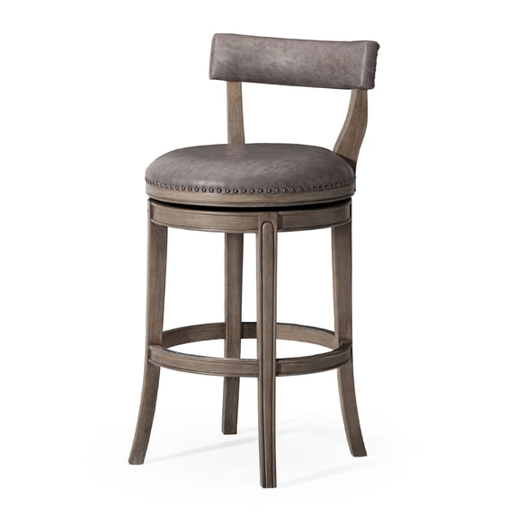 Open Box Maven Lane Bar Stool, Reclaimed Oak Finish w/ Ronan Vegan Leather