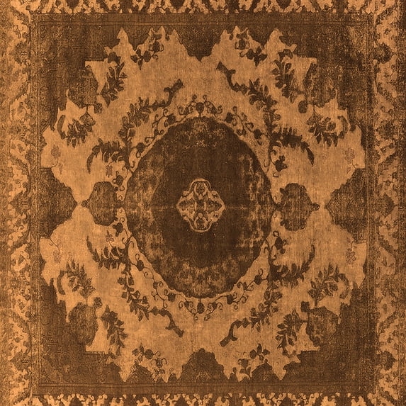 Ahgly Company Indoor Square Oriental Orange Industrial Area Rugs, 5' Square